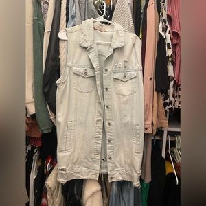 Womans Long Denim Vest